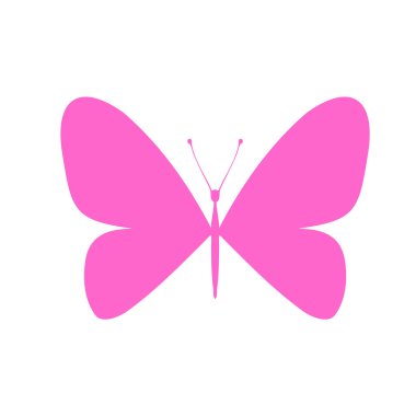 Colored butterfly silhouette. Template for printing , vector illustration, icon. Butterfly with open wings, top view