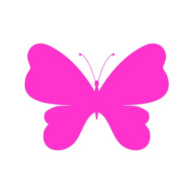 Colored butterfly silhouette. Template for printing , vector illustration, icon. Butterfly with open wings, top view