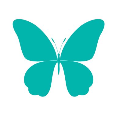 Colored butterfly silhouette. Template for printing , vector illustration, icon. Butterfly with open wings, top view
