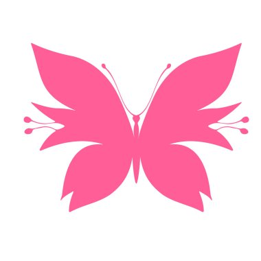 Colored butterfly silhouette. Template for printing , vector illustration, icon. Butterfly with open wings, top view