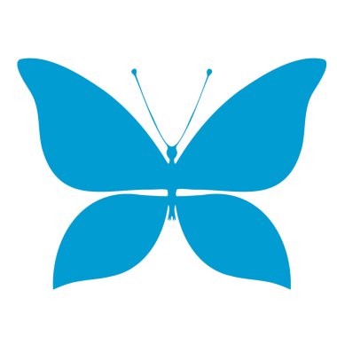 Colored butterfly silhouette. Template for printing , vector illustration, icon. Butterfly with open wings, top view