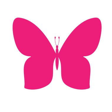Colored butterfly silhouette. Template for printing , vector illustration, icon. Butterfly with open wings, top view