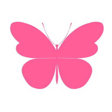 Colored butterfly silhouette. Template for printing , vector illustration, icon. Butterfly with open wings, top view