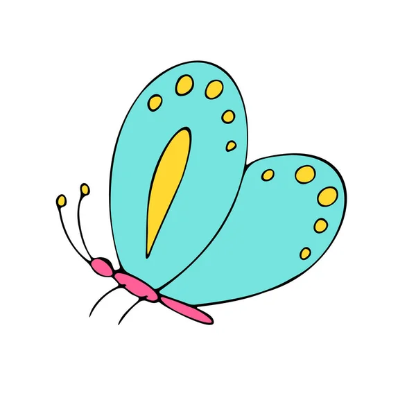 Színes Pillangó Vektor Illusztráció Ikon Pillangó Szárnyak Oldalnézetben — Stock Vector