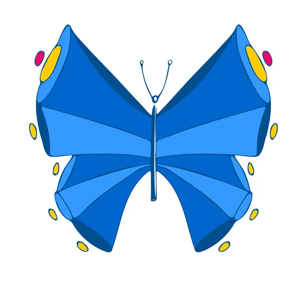 Fantastischer Schmetterling Vektorillustration Symbol Schmetterling Mit Offenen Flügeln Draufsicht — Stockvektor