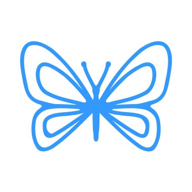 Butterfly contour vector drawing. Insect butterfly coloring book. EPS 10 Template