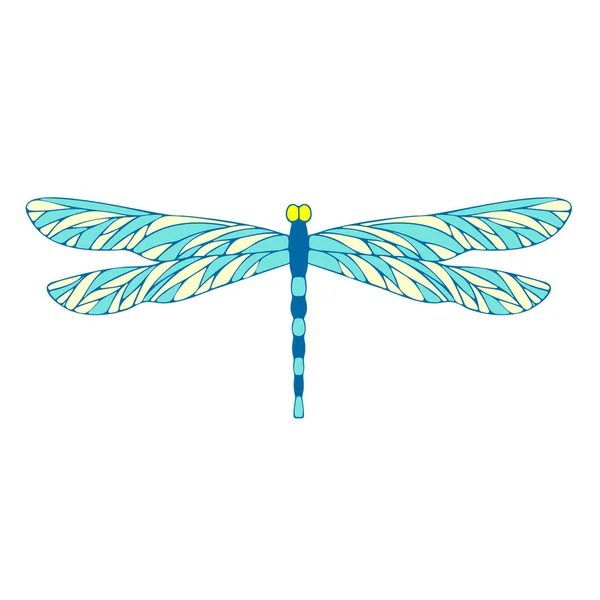 Dragonfly Vector Drawing Insect Dragonfly Coloring Book Eps Template — Archivo Imágenes Vectoriales