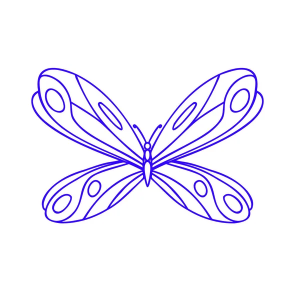 Butterfly Contour Vector Drawing Insect Butterfly Coloring Book Eps Template — Image vectorielle