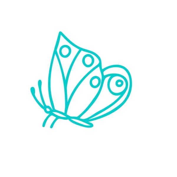 Контур Метелика Векторний Малюнок Розмальовка Комах Метеликів Eps Шаблон — стоковий вектор