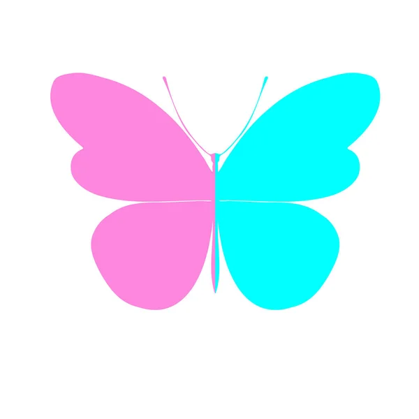Colored butterfly silhouette. Template for printing , vector illustration, icon. Butterfly with open wings, top view
