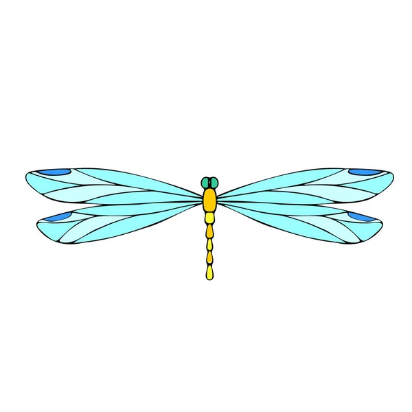 Dragonfly Vector Drawing Insect Dragonfly Coloring Book Eps Template — Διανυσματικό Αρχείο