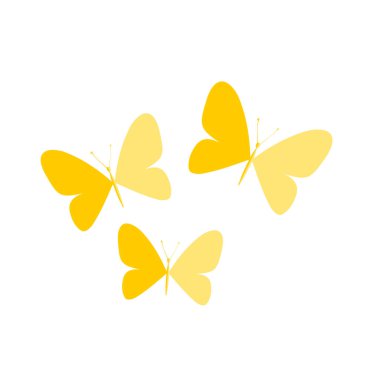 Butterflies decoration. Three butterflies. Vector illustration.