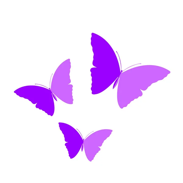 Butterflies Decoration Three Butterflies Vector Illustration — Vector de stock