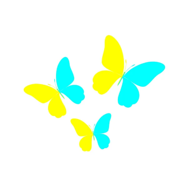 Butterflies Decoration Three Butterflies Vector Illustration - Stok Vektor