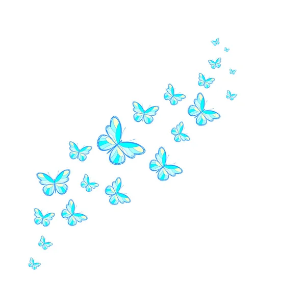 A flock of flying butterflies. Decoration for a postcard, packaging, website page. Vector illustration.