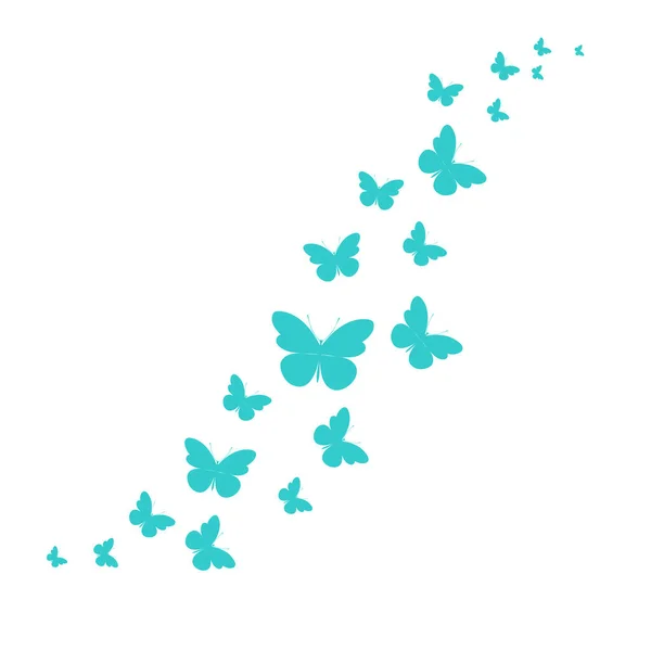 Flock Flying Butterflies Decoration Postcard Packaging Website Page Vector Illustration — Vector de stock