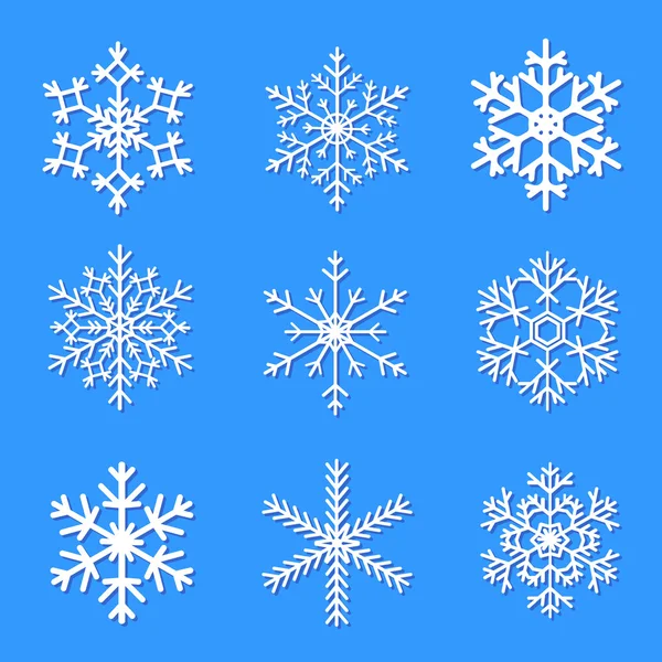 Vektor Schneeflocken Set für Weihnachtsdesign. — Stockvektor