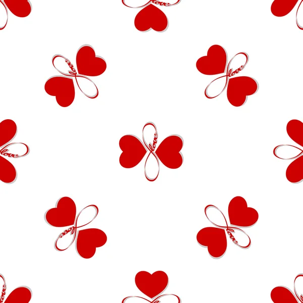 Patrón sin costuras con mariposa, corazones. Lindo inconsútil . — Vector de stock