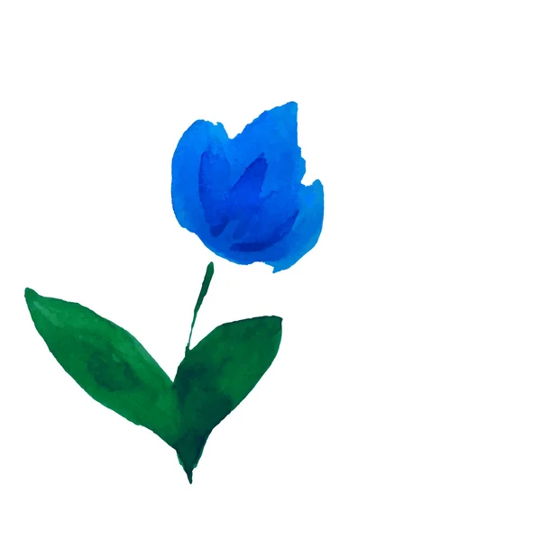 Flor azul. Aquarela floral ilustration.Vector floral fundo . — Vetor de Stock