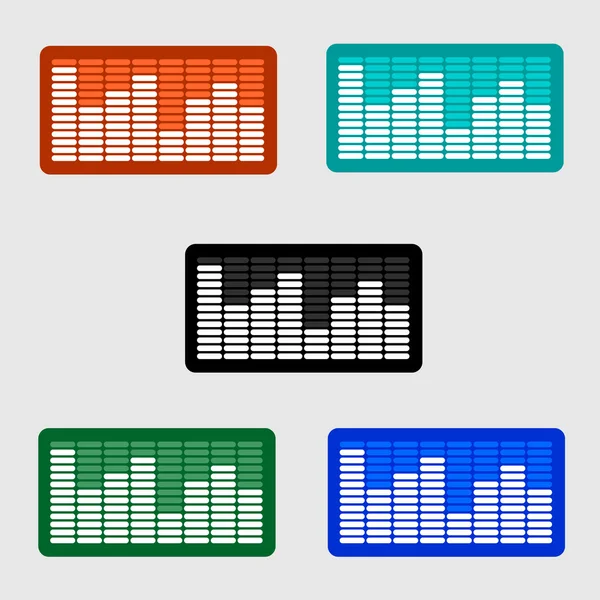 Controle de volume. Ícone de nível no monitor de tela . — Vetor de Stock