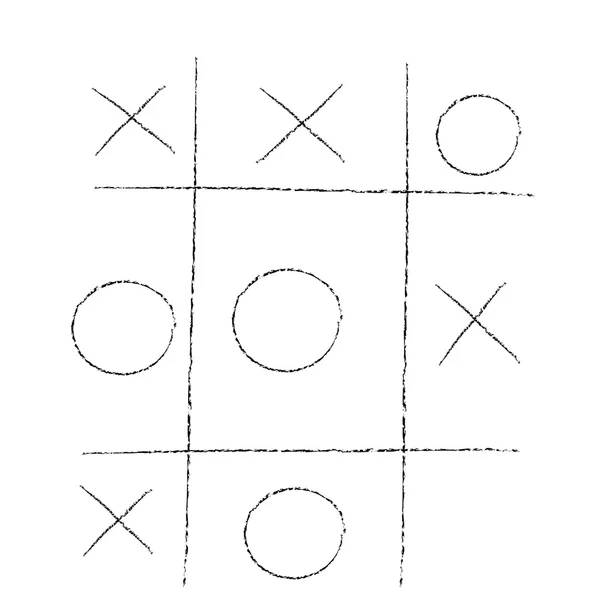 Doodle Piškvorky Xo hry — Stockový vektor