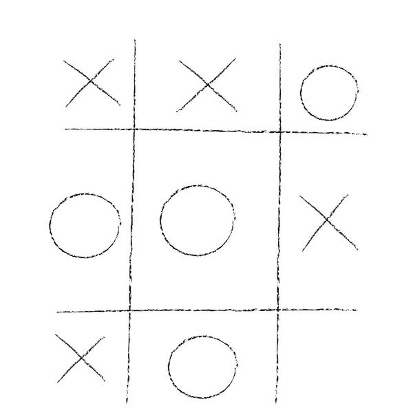 Tic tac toe játék Xo Doodle — Stock Vector