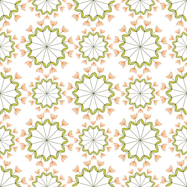 Vector illustration of seamless pattern with creative flowers. — Stock Vector