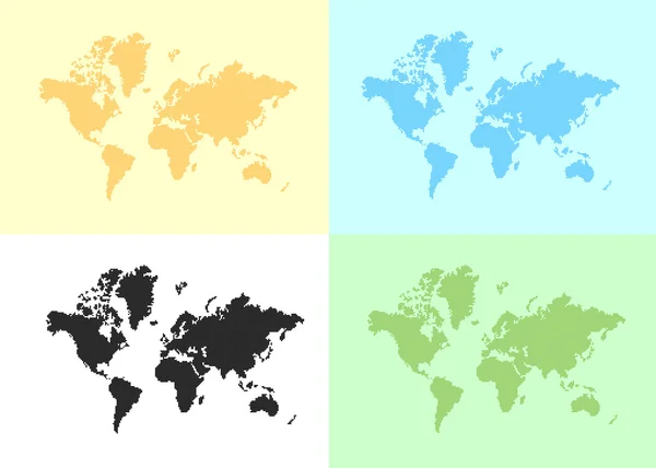 Conjunto de mapas vectoriales del mundo — Vector de stock