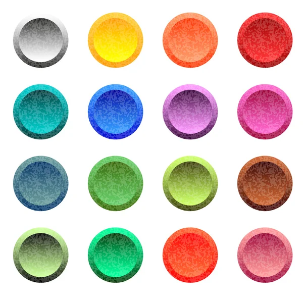 Conjunto de botones redondos de colores para sitio web o aplicación — Vector de stock