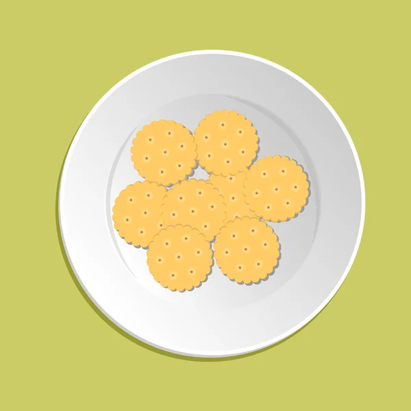 Cracker cookies geïsoleerd op witte achtergrond. — Stockvector