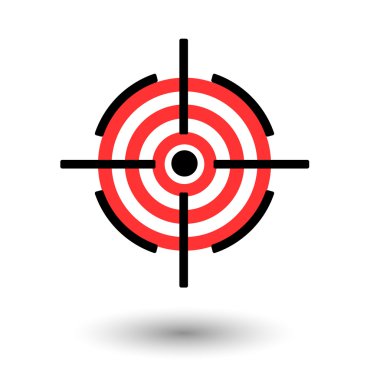 Beyaz arka plan üzerinde kırmızı Dart hedef amacı