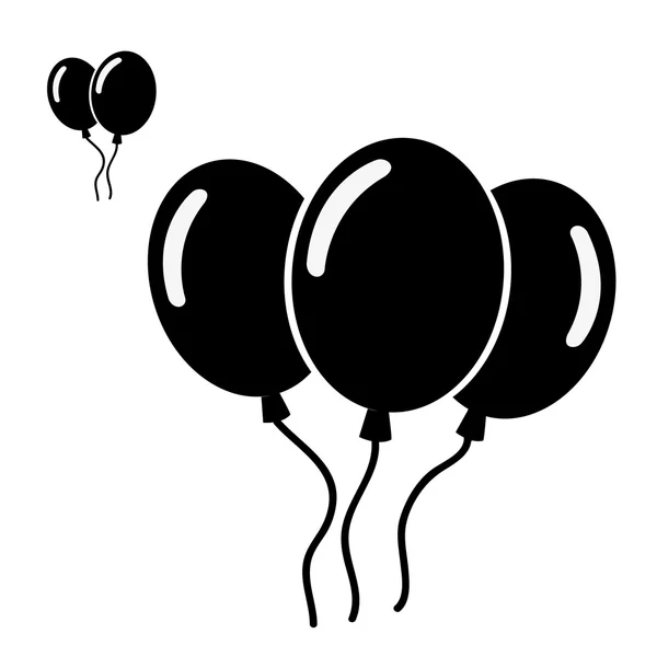 set farklı balon üzerinde beyaz izole