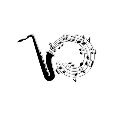 saksafon ile nota arka plan