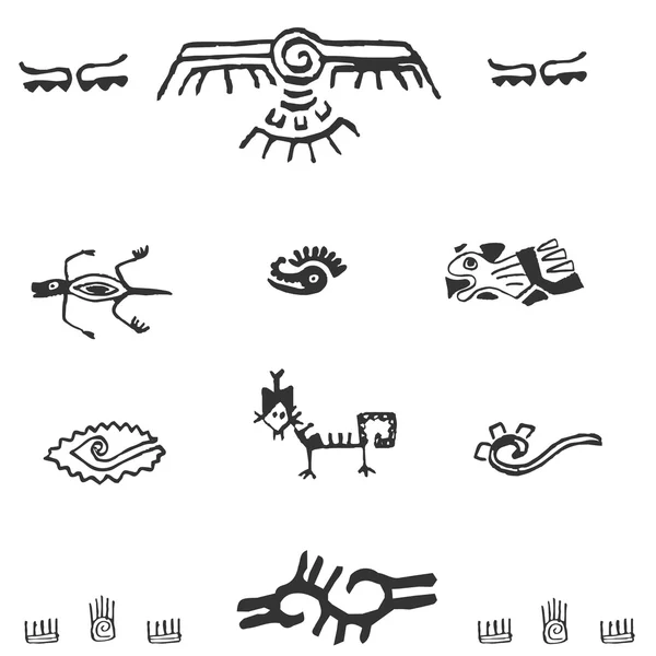 Vector antiguos petroglifos — Vector de stock