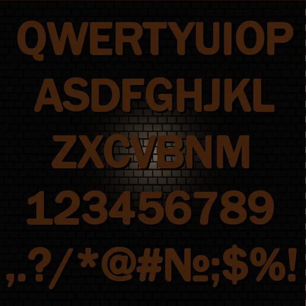 Alphabet, Vektor-Hintergrund-Ziegelwand — Stockvektor