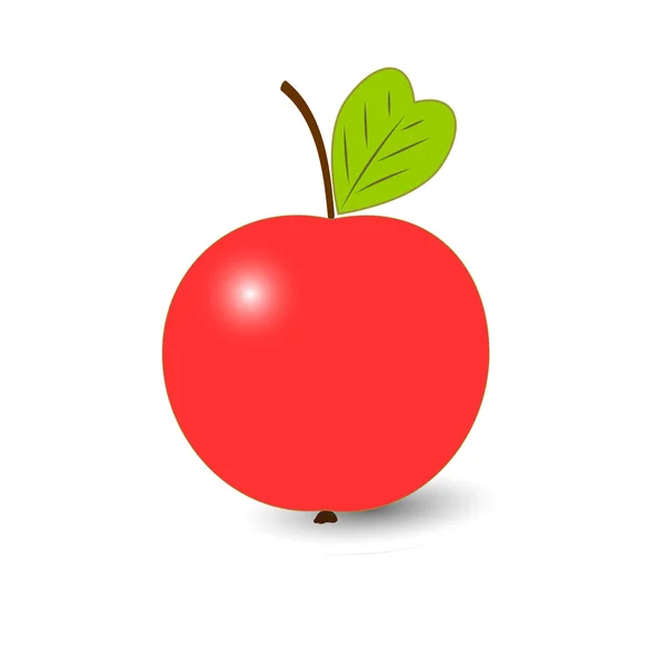 Pomme mûre rouge isolée sur fond blanc — Image vectorielle