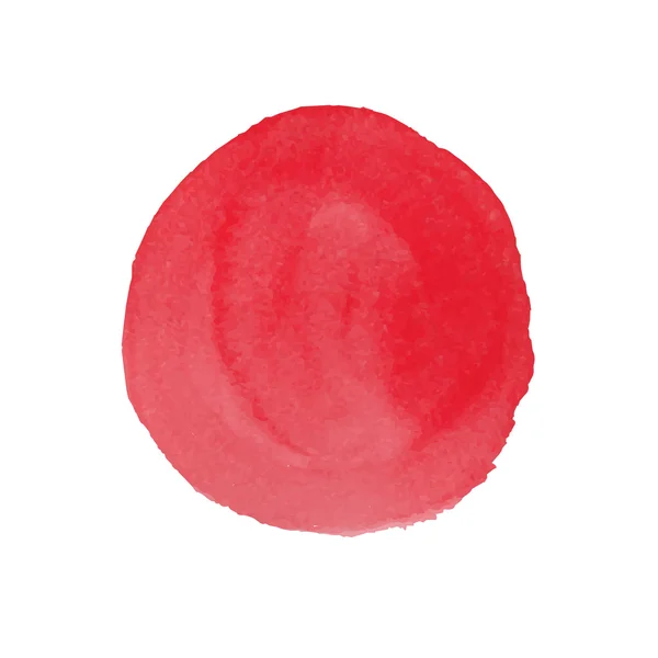 Akwarela czerwony koło na białym tle — Wektor stockowy
