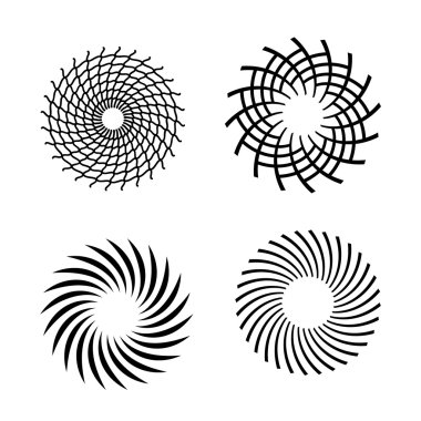 Vektör spiraller kümesi. Tasarım öğesi