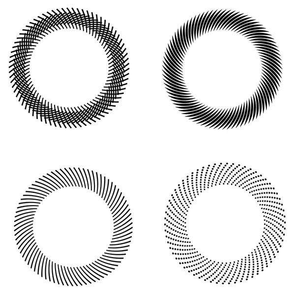 Reihe von Vektorspiralen. Gestaltungselement — Stockvektor