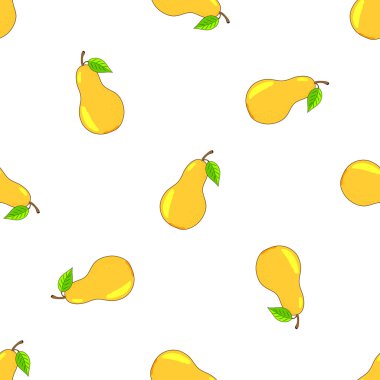 Sarı armut ile vektör sorunsuz arka plan