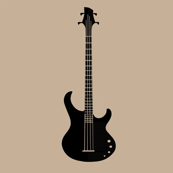 Silhouettes de guitares basses ensemble vectoriel — Image vectorielle