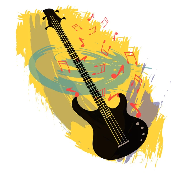 Abstract vector background with bass guitar — Stock Vector