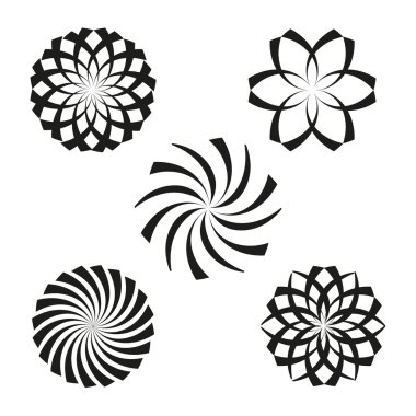 Tasarım-sarmal, çiçekler için vektör öğeleri kümesi