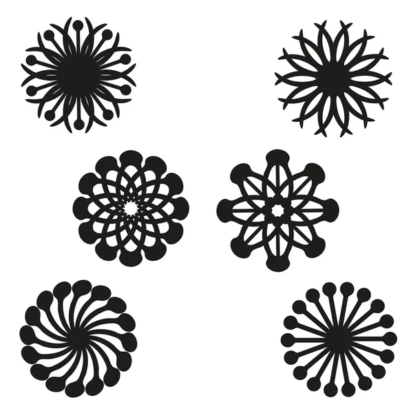 Conjunto de elementos vectoriales para diseño-espiral, flores — Vector de stock