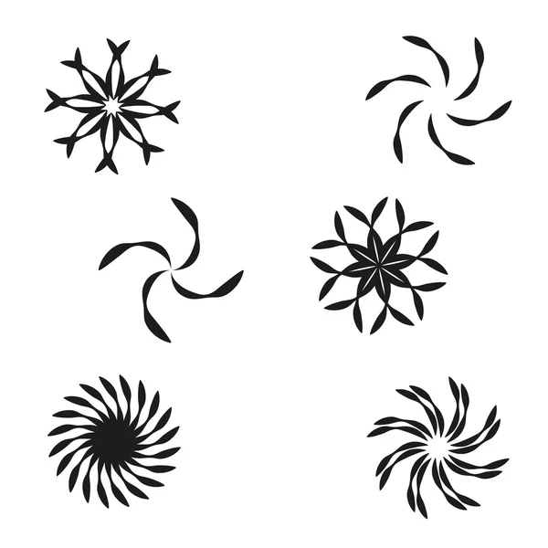 Conjunto de elementos vectoriales para diseño-espiral, flores — Vector de stock