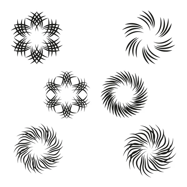 Conjunto de elementos vectoriales para diseño-espiral, flores — Vector de stock