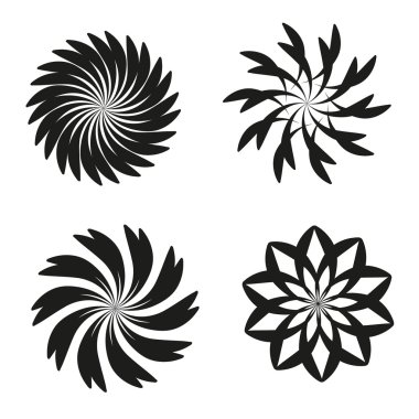 Tasarım-sarmal, çiçekler için vektör öğeleri kümesi