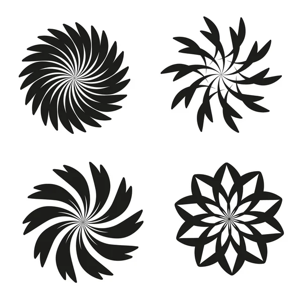 Conjunto de elementos vectoriales para diseño-espiral, flores — Vector de stock