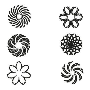 Tasarım-sarmal, çiçekler için vektör öğeleri kümesi