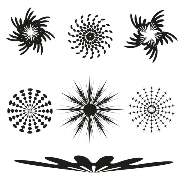 Conjunto de elementos vectoriales para patrones de diseño, espirales, diferentes elementos — Vector de stock